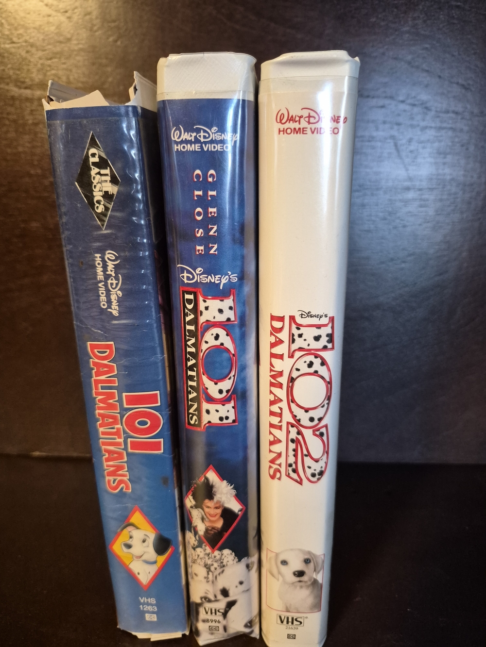 Lot of 3 Disney 101/102 Dalmatians VHS Tapes Black Diamond & Live Action